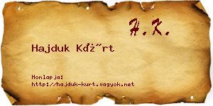 Hajduk Kürt névjegykártya